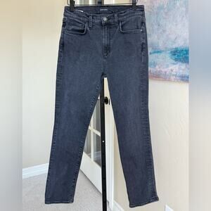 Favorite Daughter The Erin High Rise Slim Straight Jeans Black Boulder Wash 26